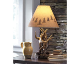 Warmstead Furniture - Ashley Furniture - Derek Lighting - Poly Table Lamp (Set of 2) / Brown - L316984
